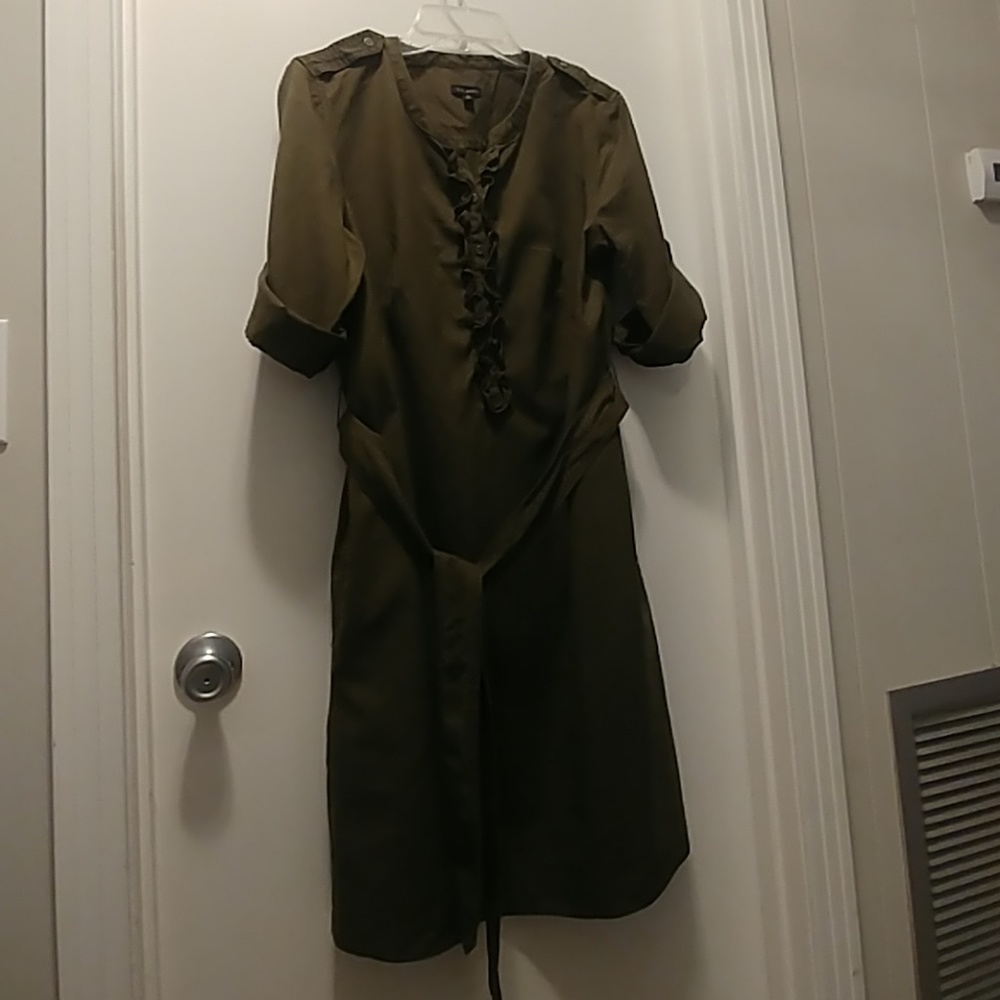 Green Talbots tie waist dress